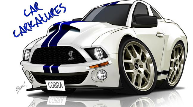 car caricactures mustang example