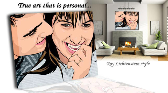 True art that is personal, example of couple in roy lichtenstein style