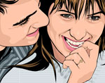 Pop Art Portraits example showing close up of couple